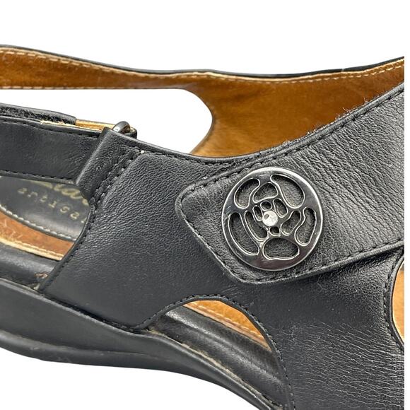 Clarks Artisan Tiffani Aldora Black Leather Slingback Comfort Sandal Women 7.5 - Picture 3 of 12